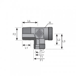 Vitillo Din Fittings Stud barrel tee. (TME..LSMN..B)