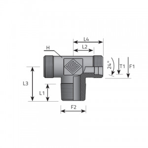 Vitillo Din Fittings Stud barrel tee. (TME..LSMN..P)