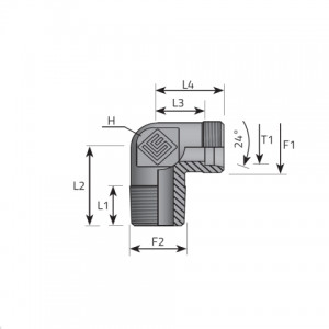 Vitillo Din Fittings Stud elbow. (LME..LSMGK..)