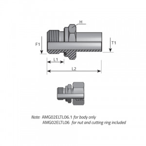 Vitillo Din Fittings Stud standpipe adapter packing ring form E DIN 3852. (AMG..ELTLS..)