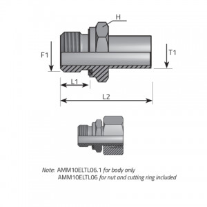 Vitillo Din Fittings Stud standpipe adapter packing ring form E DIN 3852. (AMM..ELTLS..)