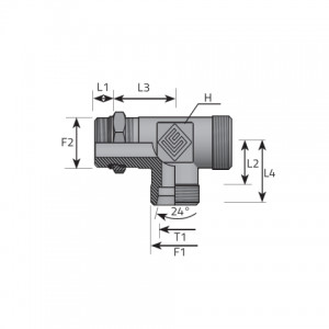 Vitillo Din Fittings T rotary fitting with bulkhead nut. (TME..LSMOG..B)