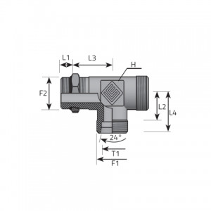 Vitillo Din Fittings T Rotary fitting with bulkhead nut. (TME..LSMOU..B)