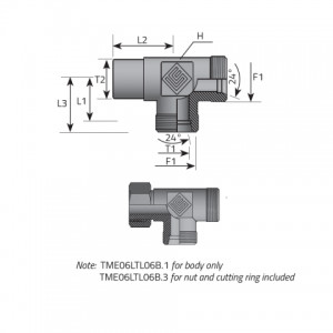 Vitillo Din Fittings Tee Rotary fitting. (TME..LSTLS..B)