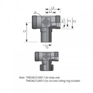 Vitillo Din Fittings Tee Rotary fitting. (TME..LSTLS..P)
