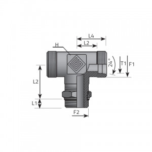 Vitillo Din Fittings Tee Rotary fitting with bulkhead nut. (TME..LSMOG..P)