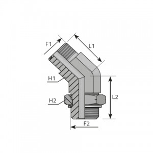 Vitillo Orfs Fittings 45° adjustable Adapter male ORFS – metric male with O-ring. (QMO..MOM..R)