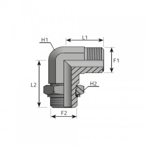 Vitillo Orfs Fittings 90° adjustable Adapter male ORFS – metric male with O-ring. (LMO..MOM..R)