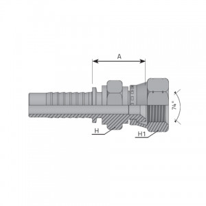 Vitillo Press Fittings JIC 37° female swivel (double hex). (FDJ GIR)