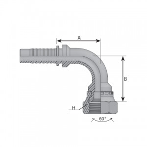 Vitillo Press Fittings TOYOTA style female swivel 90° elbow. (F90T)