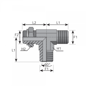 Adjustable Tee Adapter metric male – metric male. (TMM..MOMR..B)
